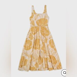 EUC Happy Earth Lily Midi Dress Yellow Floral (XS)
